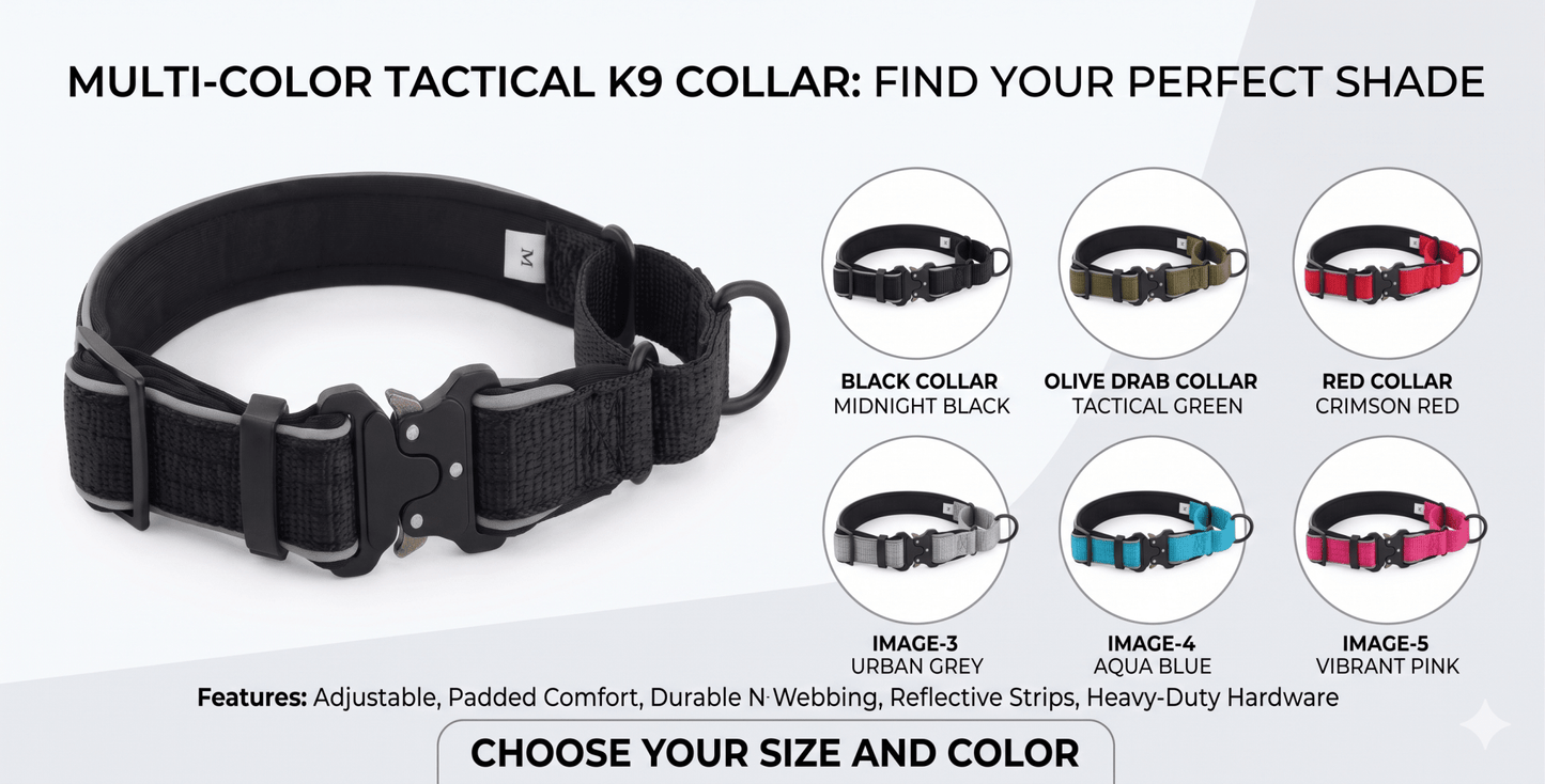 Reflective Tactical Training Collar – Durable & Anti-Explosion - HappyTails Co